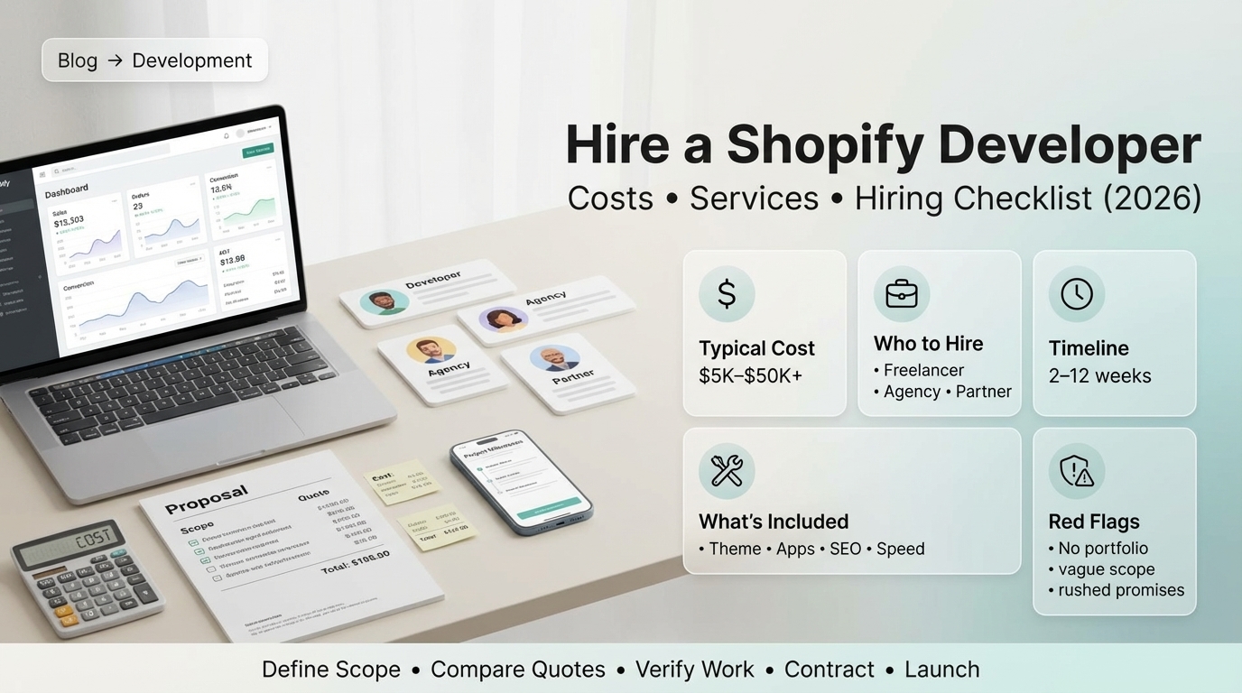 Can I hire someone to build my Shopify cost and services guide 2026