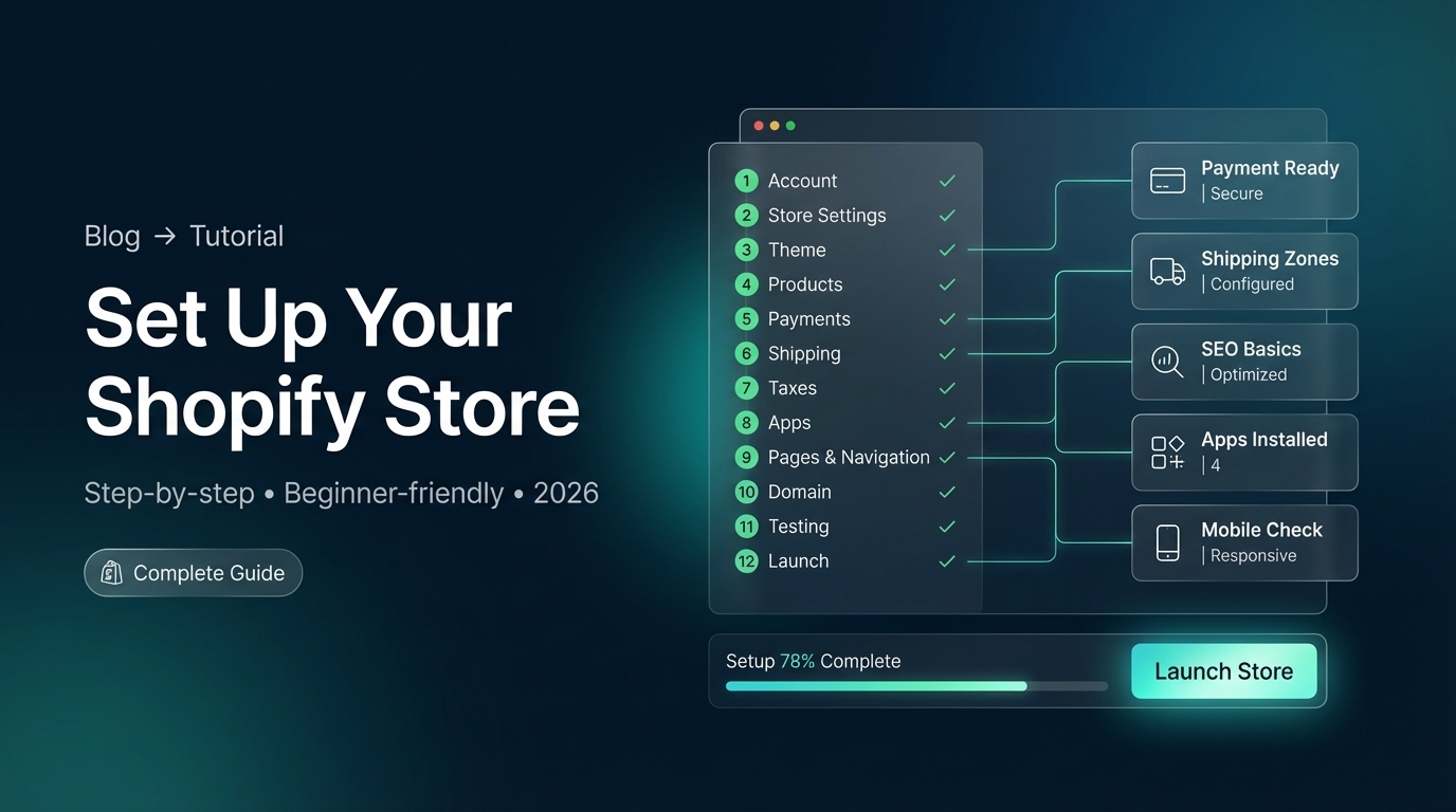How to set up a Shopify site and store complete guide 2026